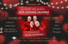 14. februārī plkst. 21.00 Mīlestības svētku ballīte Dundagas pilī