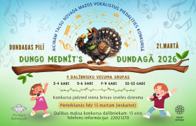 &nbsp;21. martā plkst. 13.00 mazo vokālistu konkurss “DUNGO MEDNĪT`S DUNDAGĀ 2026”&nbsp;